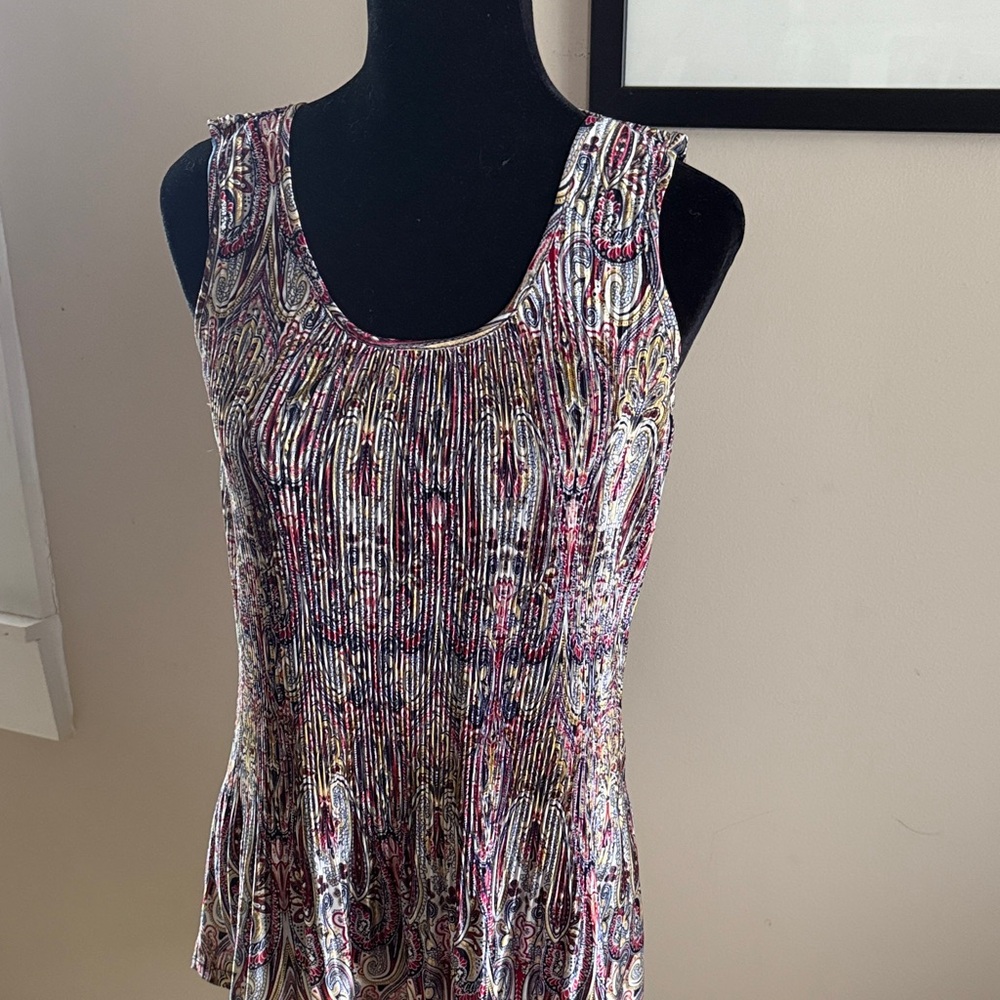 White House Black Market Paisley Tank Top
